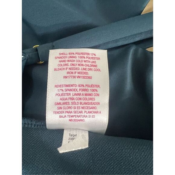 Xhilaration Swimwear One Piece Halter Green Size L Strappy Solid Color Beach - Picture 10 of 11